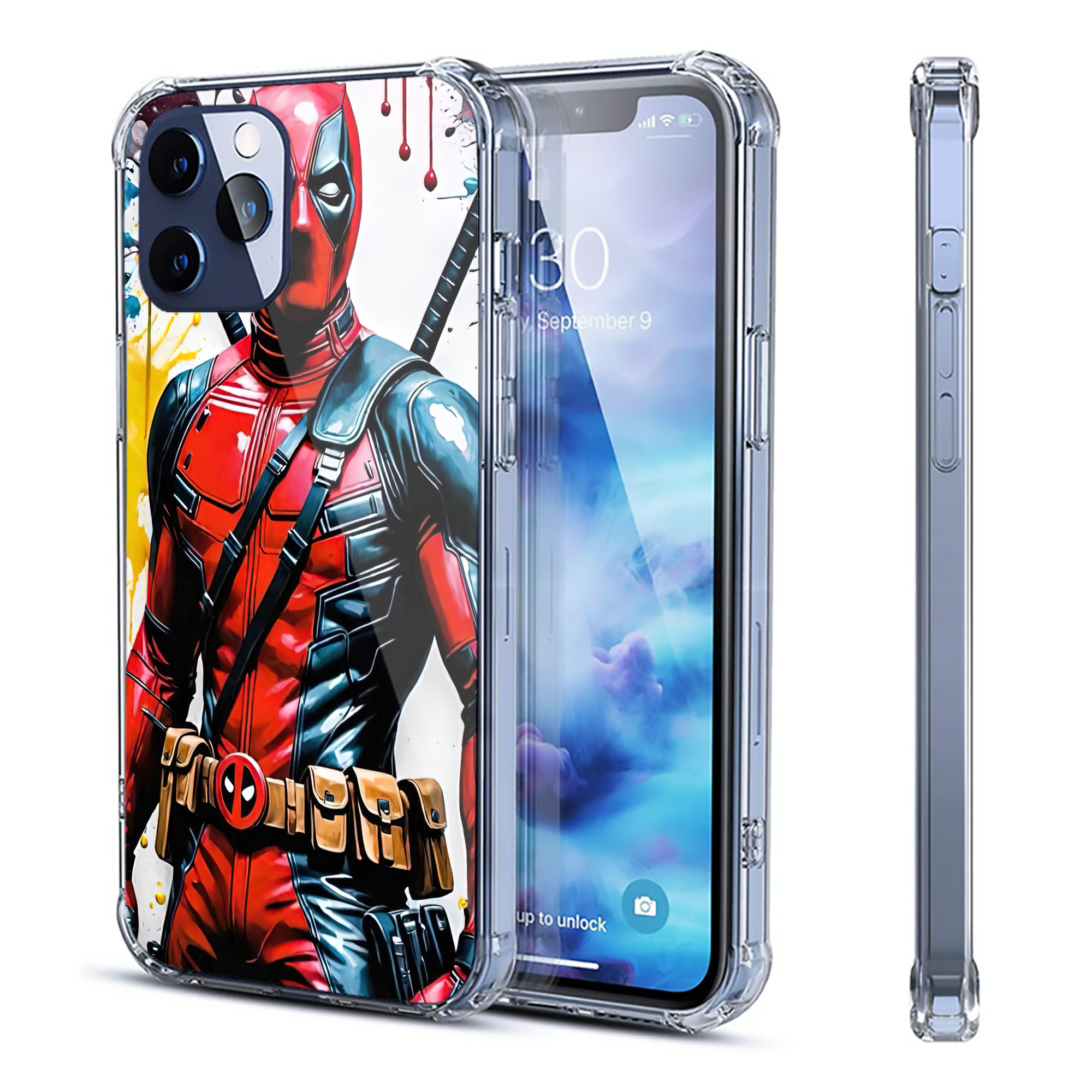 （画像用） Deadpool デッドプール 【iPhone 12シリーズ対応】透明スマホケース（クリアソフトケース）